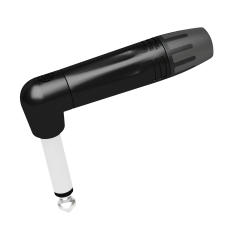 Seetronic Jack Plug 6.3 mm Mono, 90° Zwarte behuizing - zwarte eindkap - MP2RXB