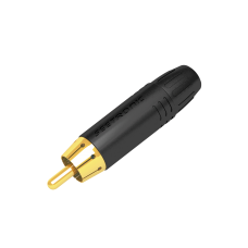 Seetronic RCA Connector, Male, Black Housing Vergulde contacten - Zwarte einddop - MT380