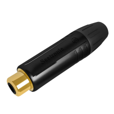 Seetronic RCA Connector, Female, Black Housing Vergulde contacten - Zwarte einddop - MT390