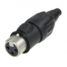 Neutrik XLR 3p. Connector Female TOP - Gouden contactpunten, roestvrij stalen behuizing - NC3FXTOP