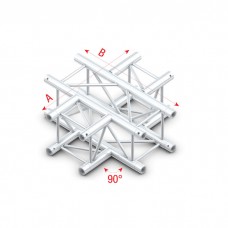 Milos Pro-30 Square P Truss - Cross 4-way - 50 cm - QCB41sp - 90° corner - silver - P - PQ30041