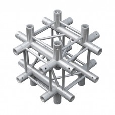 Milos Pro-30 Square P Truss - Cross up/down 6-way - 50 cm - QCB65sp - 90° corner - silver - P - PQ30065