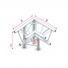 Milos Corner 90 down left, apex down - Pro-30 Triangle P Truss - PT30013