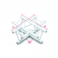 Milos Pro-30 Triangle P Truss - Cross 4-way - 50 cm - ACB41sp - 90° corner - silver - P - PT30041