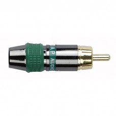 DAP RCA Connector Male, Black housing - Green - RMK102G