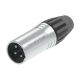 Seetronic XLR 3P Connector - male Verzilverde contacten - nikkelen behuizing - SCMM3