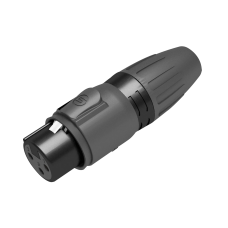 Seetronic XLR 3P Connector, female, IP65 - Gold contacts - Black housing - SCWF3B