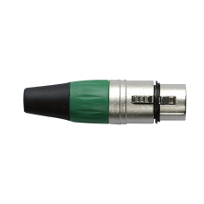 DAP XLR 3p. Connector Female, Nickel housing - Green - XFK203NG