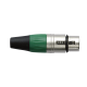 DAP XLR 3p. Connector Female, Nickel housing - Green - XFK203NG