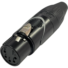 DAP XLR 5P X-type - female Zwarte einddop - nikkelen behuizing - XFX205BB