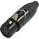 DAP XLR 5P X-type - female Zwarte einddop - nikkelen behuizing - XFX205BB
