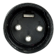 DAP XLR 3p. Connector Male, Black housing - Black - XMK203BB