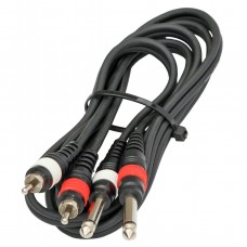 JB Systems 2-0435 - Assembled cable signal, 2x RCA + mono Jack, 3m