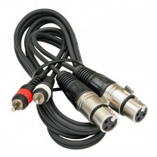 HILEC 2-0440 Assembled cable signal, 2x RCA + 3pin XLR f, 1.5m