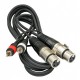 HILEC 2-0440 Assembled cable signal, 2x RCA + 3pin XLR f, 1.5m