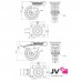 JV Case Wielset Set van 4 wielen, 2 met rem, 2 zonder rem 100mm blauw