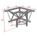 Contestage AG29-034  - Trio hoekverbinding - 290mm - 90° - 3 richtingen - Hoekpunt naar onder, links - Montagekits inbegrepen