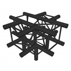 Contestage AGQUA-07 blk  Quatro hoekverbinding - 5 richtingen - 90° - zwart - Montagekits inbegrepen