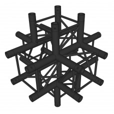 Contestage AGQUA-08 blk  Quatro hoekverbinding - 6 richtingen - 90° - zwart - Montagekits inbegrepen