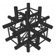 Contestage AGQUA-08 blk  Quatro hoekverbinding - 6 richtingen - 90° - zwart - Montagekits inbegrepen