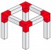 Contestage AGQUA-09 blk  Quatro hoekverbinding - 3 richtingen - 90° - zwart - Montagekits inbegrepen