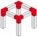 Contestage AGQUA-09  - Quatro hoekverbinding - 3 richtingen - 90° - Montagekits inbegrepen