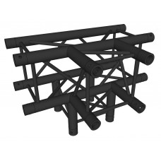 Contestage AGQUA-10 blk  Quatro hoekverbinding - 4 richtingen - 90° - zwart - Montagekits inbegrepen