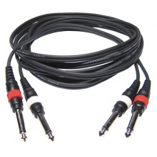 Hilec FL22/6  - 2x Male Jack / 2x Male Jack 6.35mm mono line cable 6 m