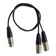 Hilec CL-28/0.6  - 1 Female XLR / 2 x Male XLR cable - 0,6m