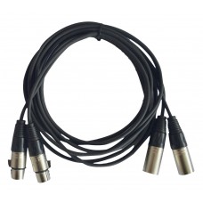 Hilec CL-2XM2XF/0.6  - 2 x Male XLR / 2 x Female XLR cord - 0,6m