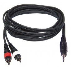 Hilec CL-30/1.5  - 2 x 4mm 1 x Male stereo Jack 3.5 / 2 x Male RCA -1.5 m