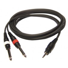 Hilec CL-31/1.5  - 2 x 4mm 1 x Male stereo 3.5 Jack/ 2 x Male Jack - 1.5 m