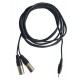 Hilec CL-32/3  - Stereo Jack 3.5 / 2 x Male XLR cable - 3m