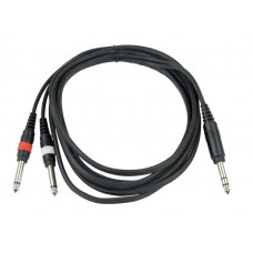 Hilec CL-36/1,5  - Male stereo 6.35 Jack / 2 x 6.35 mono line cable 1.5 m