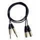 Hilec CL-40/1.5  - 2 x Mono Jack 6.35 / 2 x Male XLR cable - 1,5m