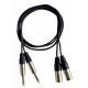 Hilec CL-40/3  - 2 x Mono Jack 6.35 / 2 x Male XLR cable - 3m