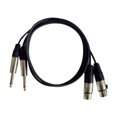 Hilec CL-42/3  - 2 x Female XLR / 2 x Male mono Jack cable - 3m