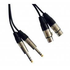 Hilec CL-43/1.5  - 2 x Female XLR /2 x Male stereo Jack -1,5m