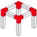 Contestage DECO22Q-AG02  - Quatro hoek 220mm - 3 richtingen - 90° - 50cm - Montagekits inbegrepen