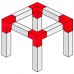 Contestage DECO22Q-AG02  - Quatro hoek 220mm - 3 richtingen - 90° - 50cm - Montagekits inbegrepen