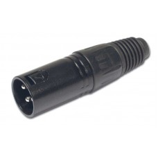 HILEC  FXM/NO  - Male 3 pin XLR connector - Black finish