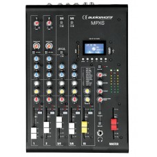 Audiophony MPX6  - 6 channels Mixer with Compressor, Effects and USB/ SD/BT Player