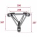 Contestage AG29-033  - Trio hoekverbinding - 290mm - 90° - 3 richtingen - Hoekpunt naar onder, rechts - Montagekits inbegrepen