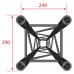 Contestage QUA29-200 blk  ALU TRUSS Quatro 290 – Lengte: 200cm - Zwart - Montagekit inbegrepen