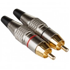 Hilec RCA male Mannelijke RCA plug set rood / zwart