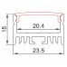 Contest TAPEprofil-D  - Double-width aluminium profile 15x24 mm - 2m